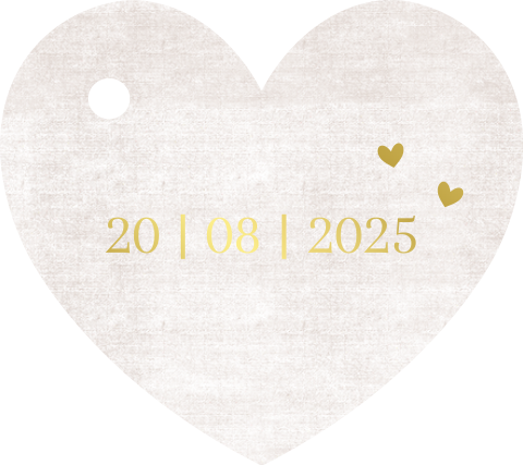 4,6x4 cm | 16 stuks hartjes labels linnenlook